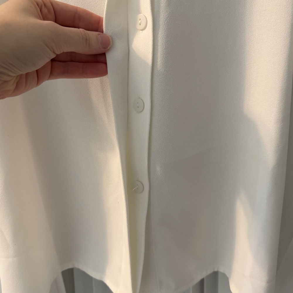 *Rare* Ruti Look in the Back Pleated Blouse Large White Office Work Business - Picture 7 of 11